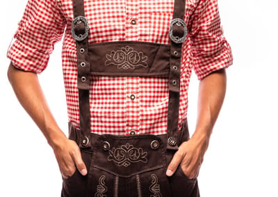 Samex® Oktoberfest Heren - Blouse - Oktoberfestknopen - Tiroler Overhemd - Lederhosen Man - Blauw - Wit - Maat S