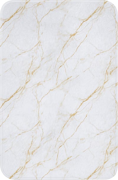 WC mat 40x60 cm - Antislip - Wit - Marmer - Goud - Luxueus - Toiletmat - Vloermat - Douchemat - Toilet tapijt - Toiletmatten