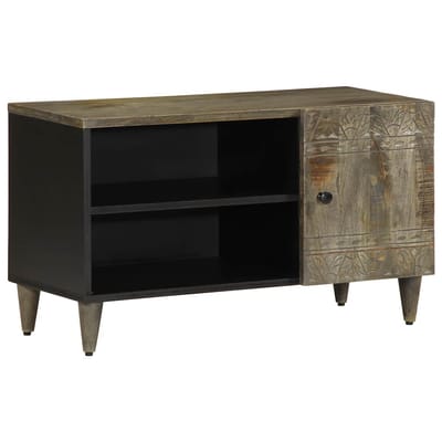 vidaXL - Tv-meubel - 80x31,5x46 - cm - massief - mangohout - lichtgrijs