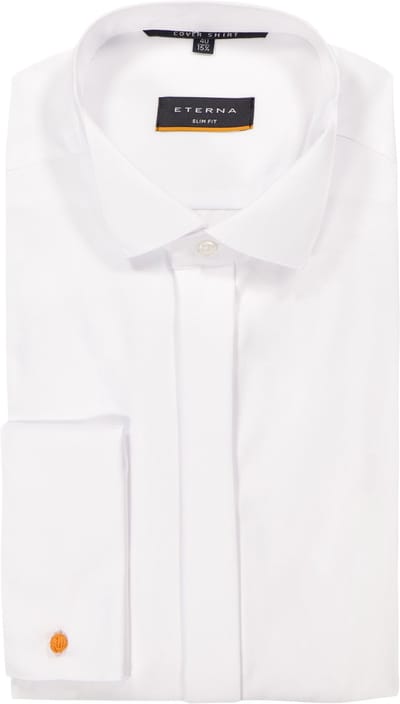 ETERNA slim fit overhemd - dubbele manchet - niet doorschijnend twill heren overhemd - wit - Strijkvrij - Boordmaat: 43 (EU maat: XL)