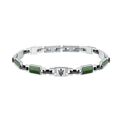 Bracelet Maserati Jewels Vert, Ton Or Et Ton Argent Acier Inoxydable JM425ATZ68 Pour Hommes white