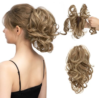 Pruikclip-Verstelbare Korte Pruik met Natuurlijke Krullen – Incl. Clip‑on Paardenstaart – Natuurlijk Uiterlijk – Voor Vrouwen-9