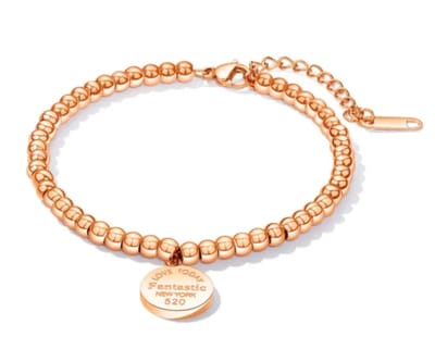 Leerella kralen Dames armband – RVS Rose - Valentijnsdag - Moederdag - Verjaardag Cadeautjes 0% verkleuring