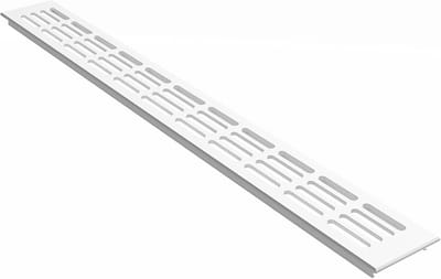 Aluminium Ventilatieplaat Wit RAL9016 60mm Breed - Voor Deur, Badkamer en Keuken