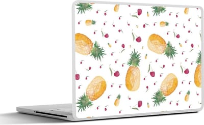 Laptop sticker - 15.6 inch - Fruit - Aquarel - Wit - 36x27,5cm - Laptopstickers - Laptop skin - Cover