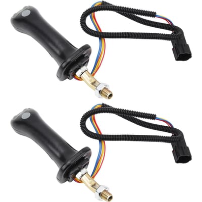 2 Stuks 3 Knops Graafmachine Joystick Handgrepen 6 Pin Aluminiumlegering voor Doosan DH DX150 215 225 300 370‑9C wit