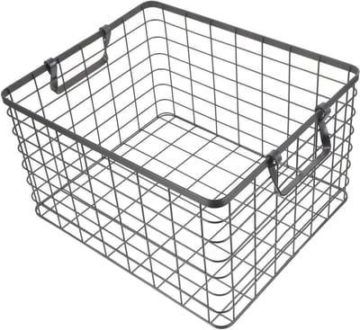 Houtmand - Draagbaar Rek - Haardhout Opslag - Robuust IJzer - 34x28x20cm - Zwart