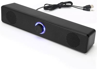 Computerluidsprekers - Desktop soundbar - Muziek luisteren - Hifi stereogeluid - 315 cm lengte - Zwart