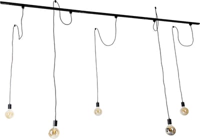 QAZQA cavalux - Moderne Spot railsysteem verlichting, railverlichting geschikt voor led - 5 lichts - L 286 cm - Zwart - Woonkamer