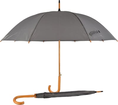 Paraplu 2 stuks - Opvouwbare Paraplu Duo met Houten Handvat - Voor Heren en Dames| 98cm Diameter | Windproof & Automatisch | Grijs