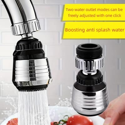 1 stuks Kraansproeier met Dubbele Sproeistanden (Standaard & Spray), Verstelbaar Spatvrij Ontwerp, Waterbesparende Beluchter, Duurzame Plastic Keukenspoelkraan yellow