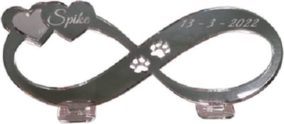 gepersonaliseerd decoratie infinity hond - Zilver