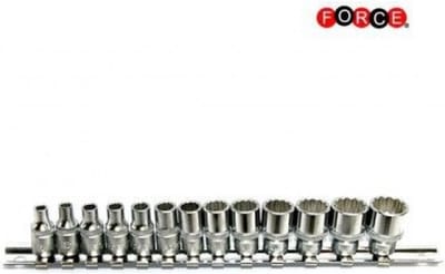 FORCE 1/4" Doppenset 12 kant / 4 t/m 14mm - op rail | 2133