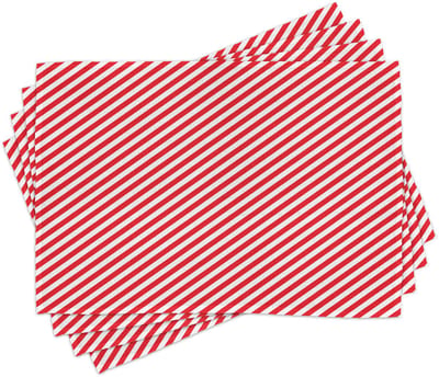 ABAKUHAUS Snoepstok-placemats, diagonale rode lijnen, Feestelijke kerstviering met het thema Geometrische Rangschikking, tafeldecoratie van kleurige stof voor eetkamer en keuken, Wit-Rood
