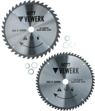 TCT cirkelzaagblad 300 mm 2-stuks 40 + 60 tands