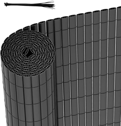 PVC Privacy Mat - Windscherm Balkon - Privacy Creëren Buiten - Triple Versterkt Ontwerp - 140 x 400 cm - Grijs