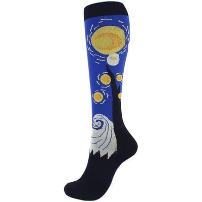 Compressiekousen Dames Heren 20-30 Mmhg Medisch Verpleging Spataderen Oedeem Diabetes Zwangerschapssokken Basketbal Golf Sport L XL blue