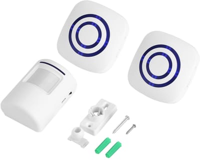 Allecto - Draadloze detector - Ingangsalarm - Veiligheidssensor - EU-stekker - Deurbel - Geschikt voor Business Home Store - 1 ontvanger en 2 zenders