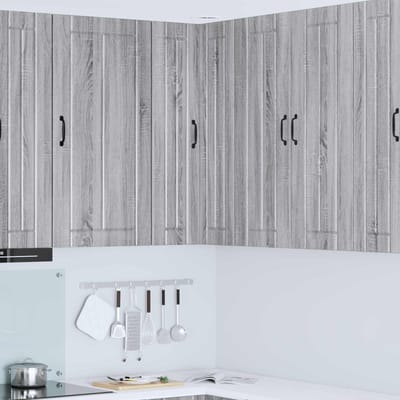 vidaXL - Wandhoekkast - LUCCA - Grijs - sonoma - 57 - x - 57 - x - 100 - cm - Bewerkt - hout