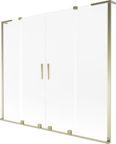 Mexen Velar L Duo badwand scherm 2-delig schuivend 170 x 150 cm, mat, goud - 896-170-003-32-50