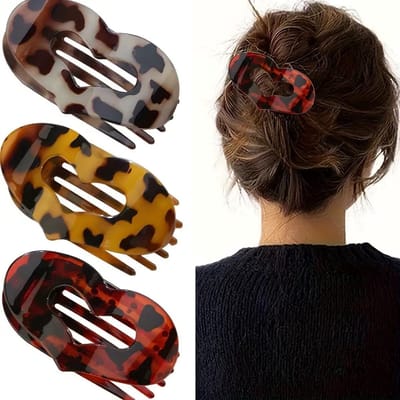 Set van 3 Franse Haarclips voor Dames - Automatische Clips voor Dun Haar en Fijn Haar