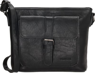Beagles Carino Crossbody Schoudertas met Trendy Gesp - Zwart