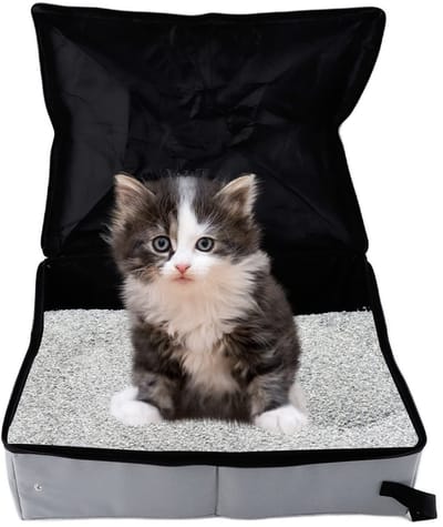 aladdien - Reistoilet - Lekvrije buitenreiskattenbak - Large - Draagbaar en praktisch - Ideaal voor onderweg - Geschikt voor kat en kitten