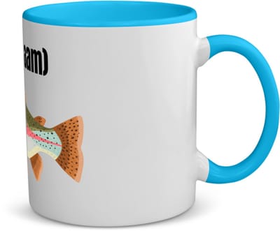 Akyol - vis met eigen naam koffiemok - theemok - blauw - Vis - vissen liefhebbers - iemand die houdt van vissen - verjaardag - cadeau - kado - 350 ML inhoud