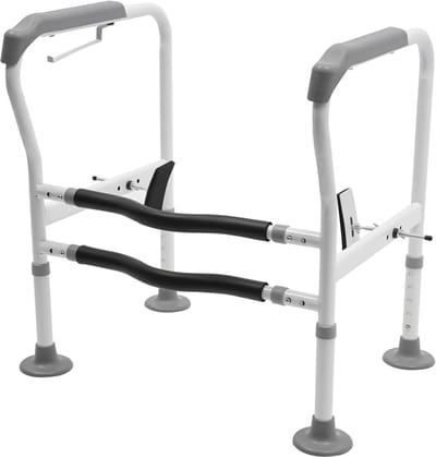 Toilet Steunbeugel - Armleuningen Toilet - Veiligheid Thuis - Verstelbare Hoogte - 52cm Breed - Wit