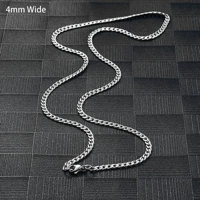 Aramat Jewels | Halskettingen | RVS Gourmet Ketting Zilverkleur - Sterke Schakelketting | 4mm / 60cm |60cm | | Staal | Volwassenen | Verkleurd niet