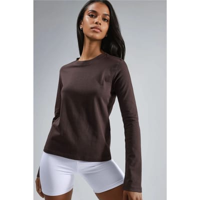 Lange Mouw Crew Neck Basis Blouse