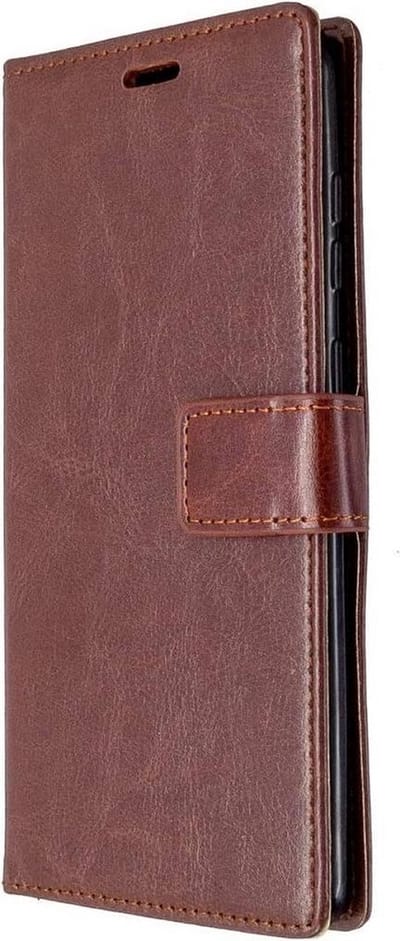 LuxeBass Hoesje geschikt voor Huawei Y5P - Boekhoesje met kaartvakken - Bruin gsm hoesje - telefoonhoes - telefoonhoesjes