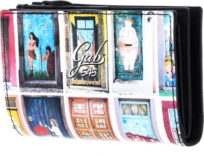 Gabs Leren Portemonnee GMONEY14 Trip Pelle + Bull Wallet Madera Mood Kleurrijke