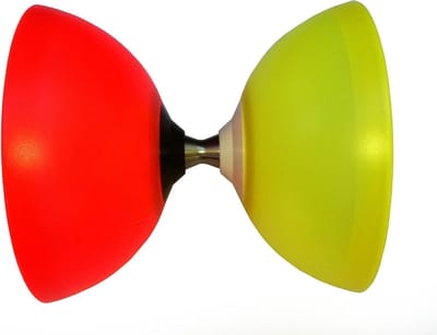 Diabolo Vision Free Hub - Jojo - Circus Vaardigheden Oefenen - Bal Lager Systeem - 250 Grams - Rood Geel