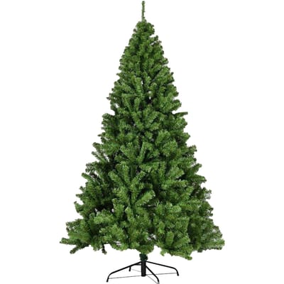 Kunstkerstboom 5,9FT PVC Kerstboom met 800 Takpunten Metalen Standaard voor Binnen black