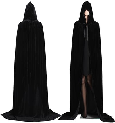 Somstyle Cape met Capuchon - 175 CM - Verkleedkleding Dames & Heren - Maat XL - Mantel met Muts - Kostuum - Zwart