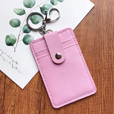 Dailygoods- Badgehouder met sleuven voor ID-kaarthouder - Kaarthouder met sleutelhanger - Duurzaam PU leer - Drie kaartsleuven - Transparante kaartsleuf - Slim en stijlvol ontwerp