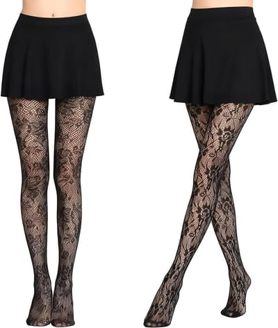 Zwarte Visnet Voetloze Panty Kousen - 2 Paar, Perfect voor Feestjes en Casual Outfits