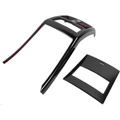 2 pièces Cadre de Garniture de Bouche d'Aération Arrière Convient pour Mercedes Benz Classe GLE GLS GL 13 19 Style Fibre de Carbone black
