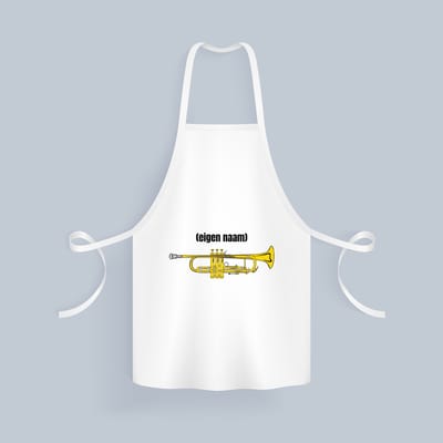 Akyol - trompet met eigen naam Keukenschort - Trompet - muziek liefhebbers - iemand die houdt van trompetten - verjaardag - cadeau - kado - geschenk - 82 bij 71 cm