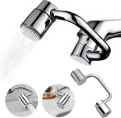 Dailygoods - HhBdy Kraan opzetstuk, kraanverlenging, 1440 graden rotatie, kraanverlenger, 2 bedrijfsmodi, draaibaar waterkraanopzetstuk, verstelbaar, kraanverlenging voor keuken, badkamer, wasmachine