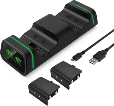 Oplaadstation Charging Docking Station met 2 stuks 800mAh Li-ion batterijen geschikt voor Xbox One X / One S - TYX-19006