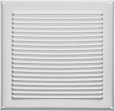 SOTECH aluminium ventilatierooster 250 x 250 mm wit met muggengaas Ventilatierooster voor opschroefbare montage