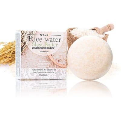 Savon shampoing riz, savon shampoing nettoyage lavage cheveux, savon à shampoing hydratant white