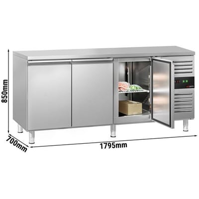 GGM Gastro Tiefkühltisch ECO - 1800x700mm - mit 3 Türen Zilver