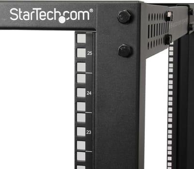 StarTech 25U Open Server Rack Kast - Instelbare Diepte, Zwenkwielen en Kabelhaken
