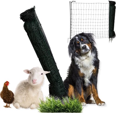 Kippennet easyLine - 50m lang - 105cm hoog - Dubbele Pen - Niet elektrificeerbaar - Voor o.a. Kippen, Honden Of Kleine dieren - Omheiningsnet