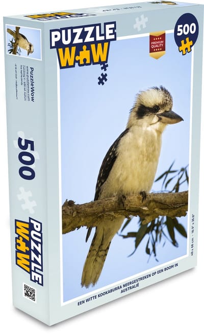 Puzzel Een witte kookaburra neergestreken op een boom in Australië - Legpuzzel - Puzzel 500 stukjes