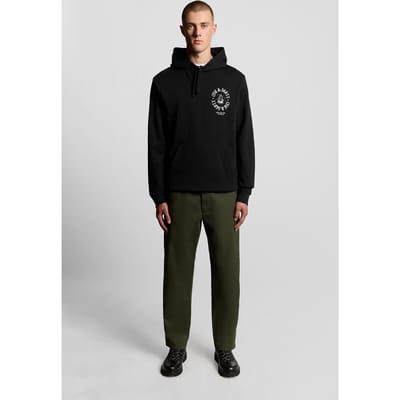 Lyle & Scott Ship Insignia Graphic Hoodie Jet Black Size: S | Hoodies & Sweatshirts Outlet | Heren | Zwart