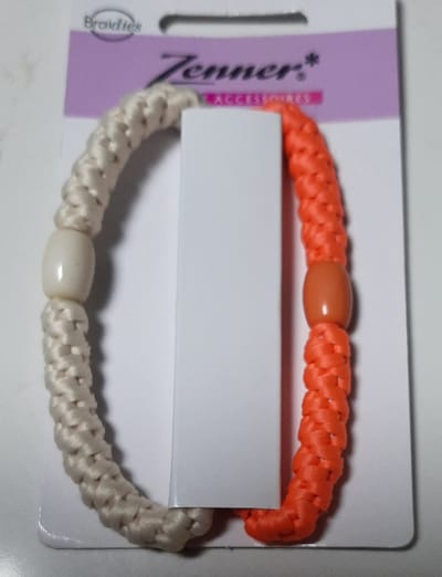 Zenner Braidies - beauty accessoires -2 haarelastieken en armband - haarelastiek - 2x elastiek - voor pols en haar - ecru / beige en roze